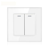 16AX 2-Gang 2-Way Light Switch - Tempered Glass
